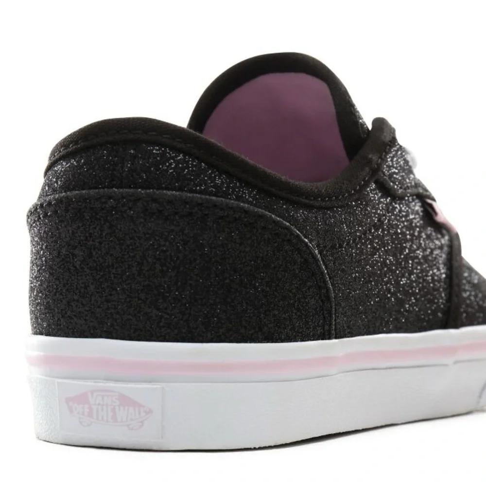 NEW Glitter Black Vans Off The Wall Sparkle Low Top Sneaker Atwood Lilac Snow